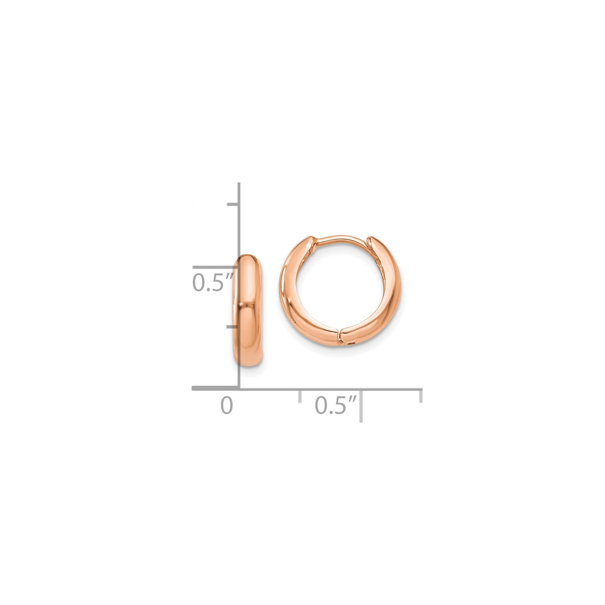 14k Rose Gold Hoop Earrings, Small Polished Lightweight Hoops, Minimalist Modern Jewelry