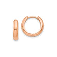 14k Rose Gold Hoop Earrings, Small Polished Lightweight Hoops, Minimalist Modern Jewelry