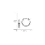 14k White Gold Hoop Earrings, Polished Minimalist Huggies for Men and Women