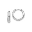14k White Gold Hoop Earrings, Polished Minimalist Huggies for Men and Women