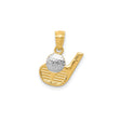 14k Multi-Tone Gold Golf Pendant with Club, Tee, and Ball Sports Charm