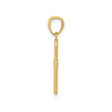 14k Yellow Gold Heart Key Pendant, Romantic Symbolic Charm for Women