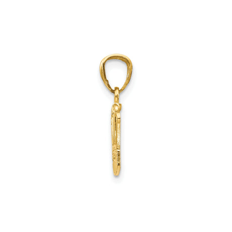 14k Yellow Gold Crown Pendant, Regal Unisex Charm Symbolizing Power and Confidence