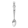 14k White Gold Spoon Pendant Charm with Detailed Design, Culinary Theme for Women