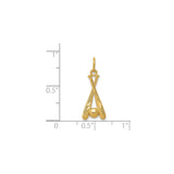 14k Yellow Gold Baseball Pendant with Crossed Bats and Ball, Sports Charm for Fans and Players