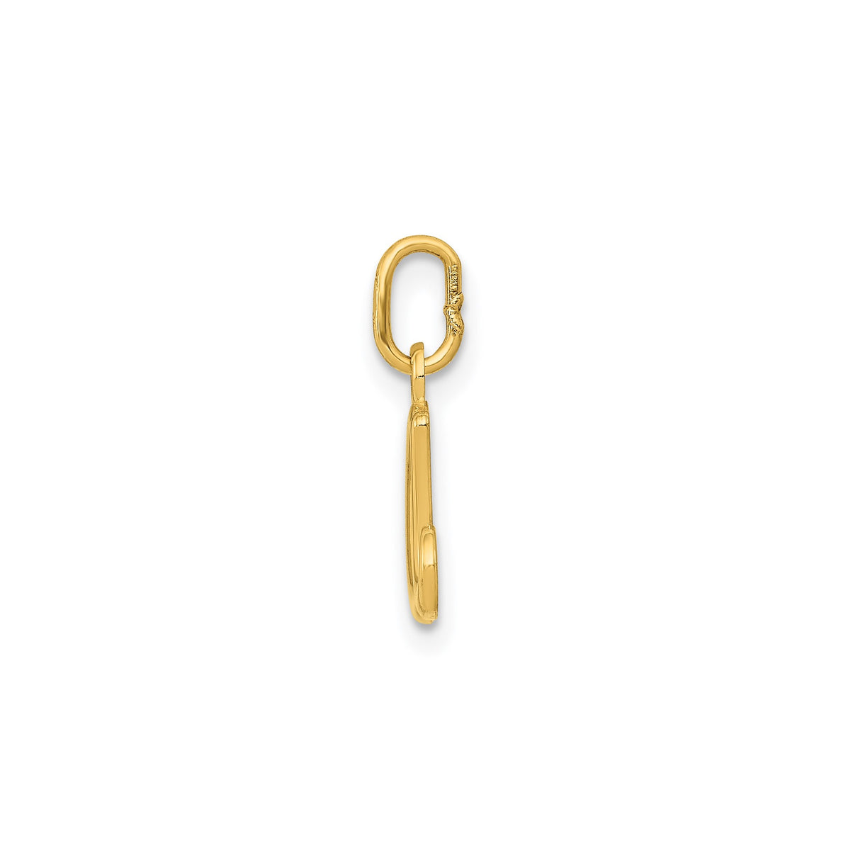 14k Yellow Gold Initial Pendant, Lowercase Cursive Letter A Charm for Women