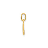 14k Yellow Gold Initial Pendant, Lowercase Cursive Letter A Charm for Women