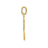 14k Yellow Gold Script Letter B Pendant, Cursive Initial Charm, Polished Monogram Jewelry
