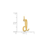 14k Yellow Gold Script Initial Pendant, Cursive Letter L Monogram Charm for Women
