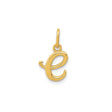 14k Yellow Gold Lowercase E Pendant Charm, Script Font Initial Jewelry for Women or Unisex Wear