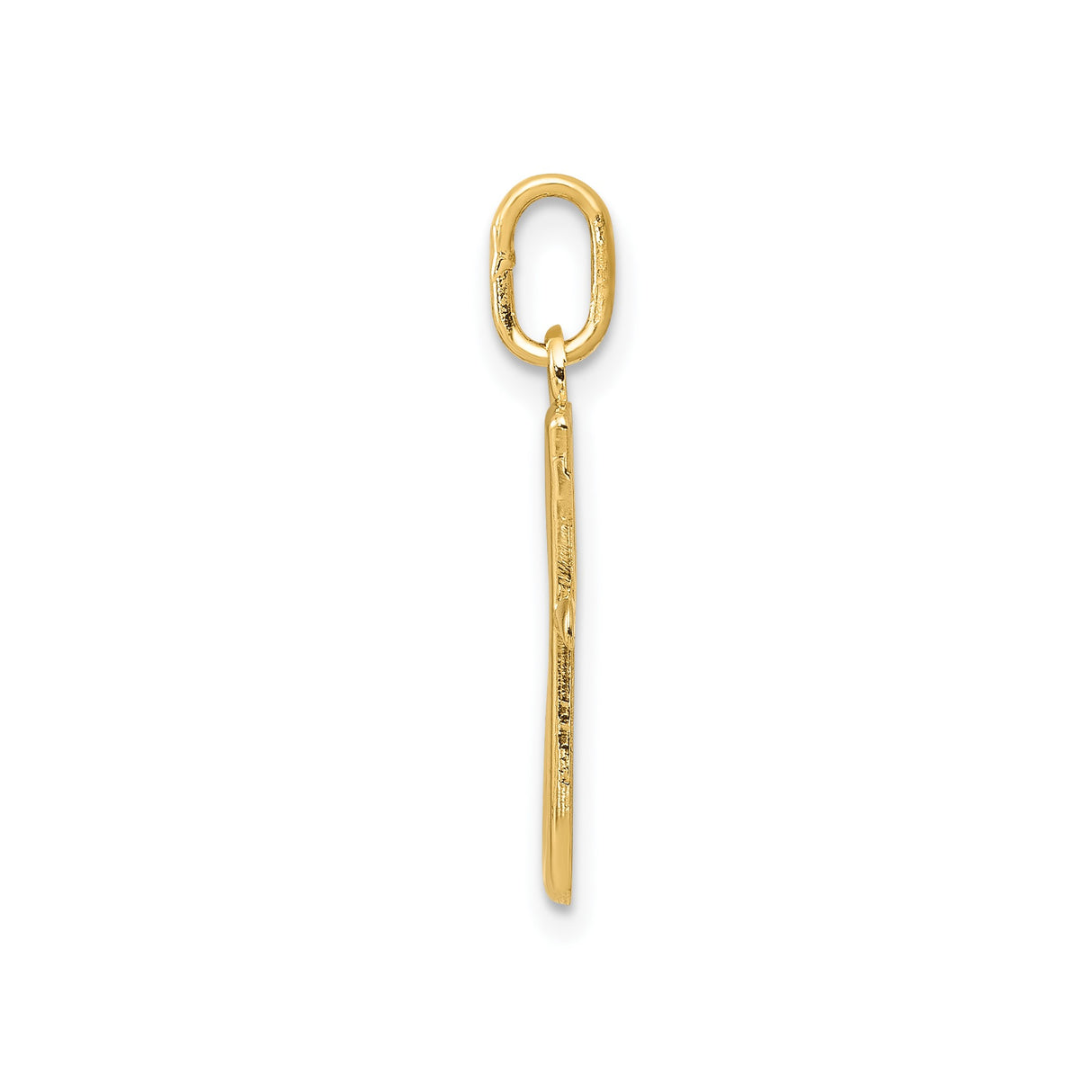 14k Yellow Gold Letter G Pendant, Polished Script Initial Charm for Necklace or Bracelet