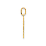 14k Yellow Gold Letter G Pendant, Polished Script Initial Charm for Necklace or Bracelet