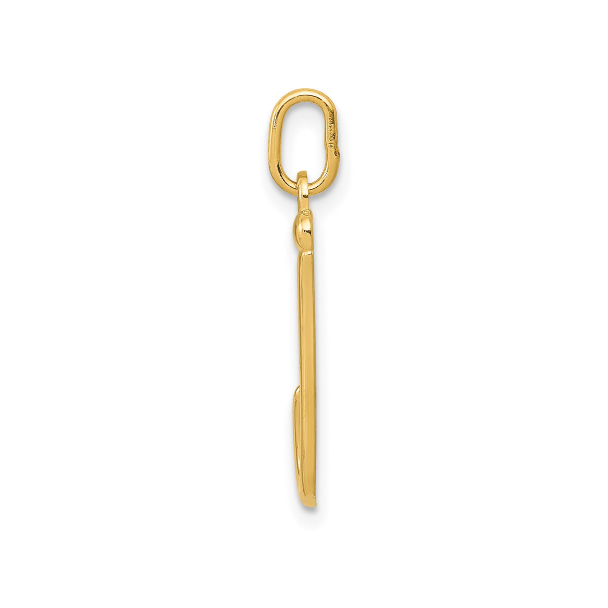 14k Yellow Gold Fish Hook Pendant, Hawaiian Nautical Symbol of Strength and Safe Travel