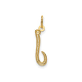14k Yellow Gold Fish Hook Pendant, Hawaiian Nautical Symbol of Strength and Safe Travel