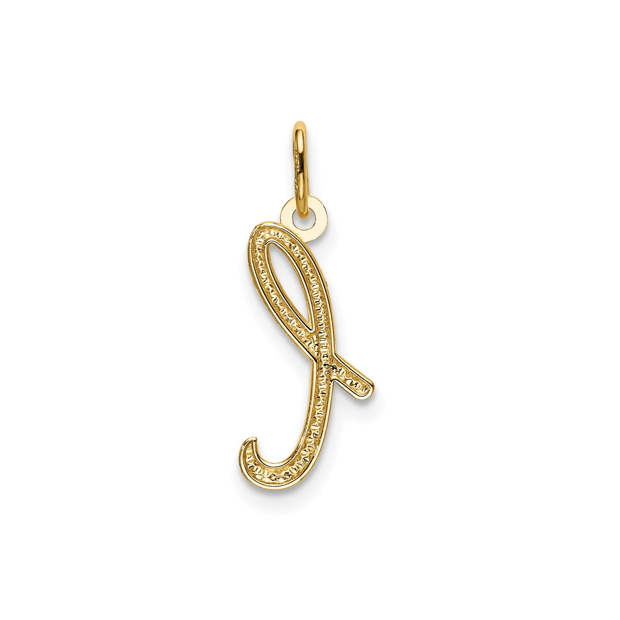 14k Yellow Gold Script Initial L Pendant Charm, Cursive Letter Monogram Jewelry for Women