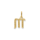 14k Yellow Gold Virgo Zodiac Pendant with Polished Finish, Astrology Charm for Women or Unisex Wear