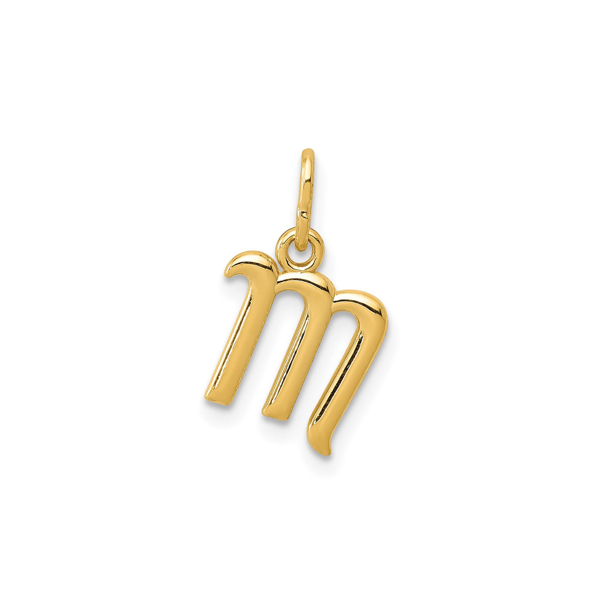 14k Yellow Gold Virgo Zodiac Pendant with Polished Finish, Astrology Charm for Women or Unisex Wear