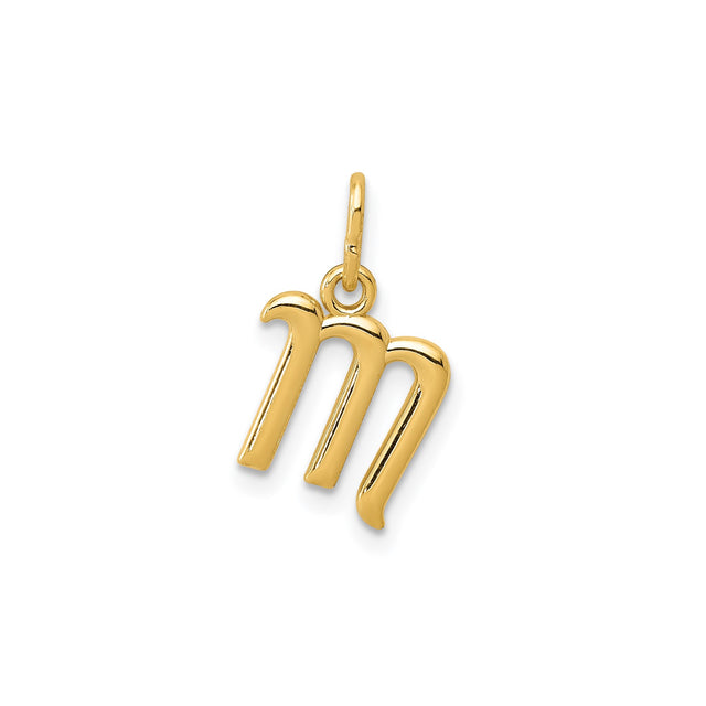 14k Yellow Gold Virgo Zodiac Pendant with Polished Finish, Astrology Charm for Women or Unisex Wear