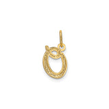 14k Yellow Gold Script Letter O Pendant, Polished Cursive Initial Charm for Women