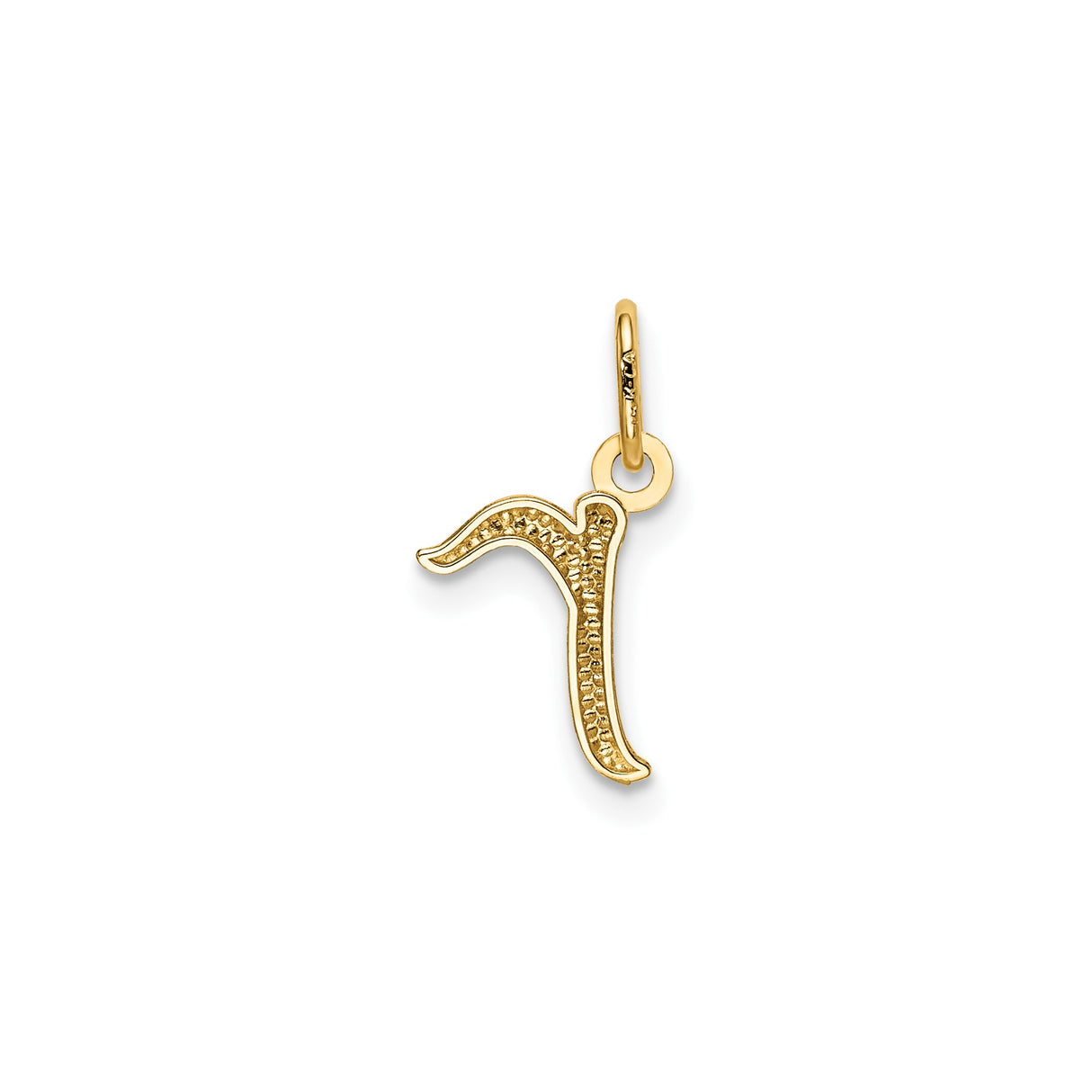 14k Yellow Gold Initial K Pendant, Script Monogram Letter Charm for Women