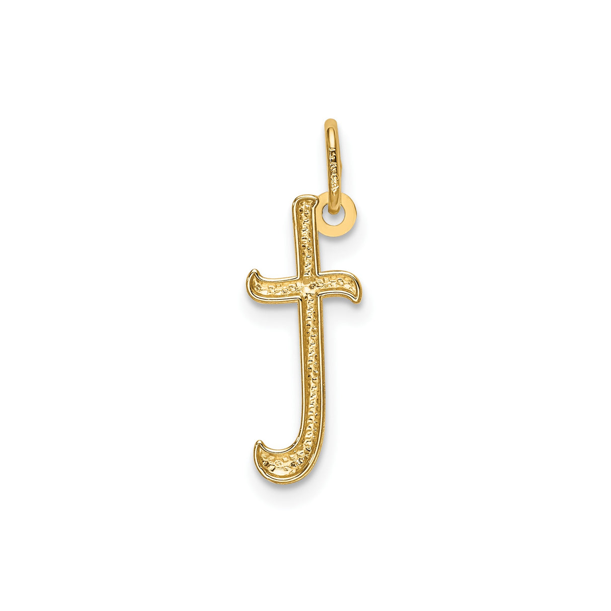 14k Yellow Gold Letter T Pendant Charm, Polished Lowercase Initial, Dainty Modern Design