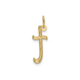 14k Yellow Gold Letter T Pendant Charm, Polished Lowercase Initial, Dainty Modern Design