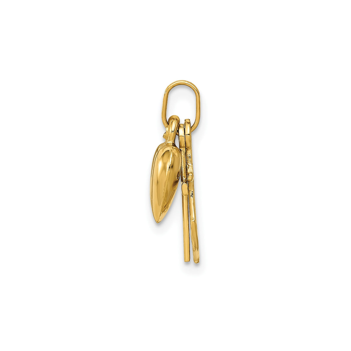 14k Yellow Gold Pendant with Cross, Heart, and Anchor Symbols of Faith, Love, and Hope