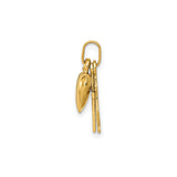 14k Yellow Gold Pendant with Cross, Heart, and Anchor Symbols of Faith, Love, and Hope