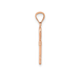 14k Rose Gold Heart Key Pendant, Romantic Heart Design, Delicate Feminine Charm