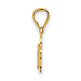 14k Yellow Gold I Heart Mommy Pendant with Swirl Accents, Sentimental Mom Charm