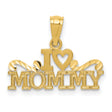 14k Yellow Gold I Heart Mommy Pendant with Swirl Accents, Sentimental Mom Charm