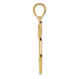Diamond Cat 20x9 mm Charm Pendant in Real 14k Yellow Gold