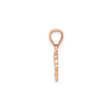 14k Rose Gold Crown Pendant with Openwork Royal Design, Princess Inspired Charm for Women