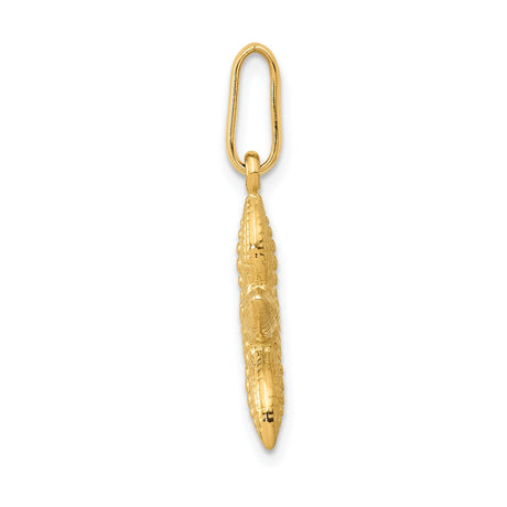 14k Yellow Gold Starfish Pendant with Textured Design, Nautical Coastal Charm