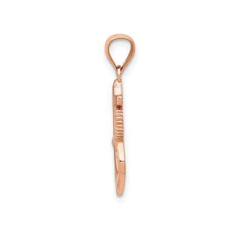 14k Rose Gold Anchor Pendant with Rope Detail, Nautical Christian Jewelry Charm