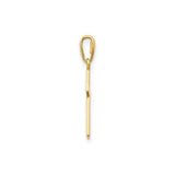 14k Yellow Gold Cross Pendant, Polished Minimalist Christian Charm for Women or Unisex Wear