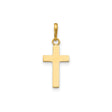 14k Yellow Gold Cross Pendant, Polished Minimalist Christian Charm for Women or Unisex Wear