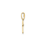 14k Yellow Gold Cross Pendant with Cubic Zirconia, Religious Christian Jewelry for Women or Unisex Wear