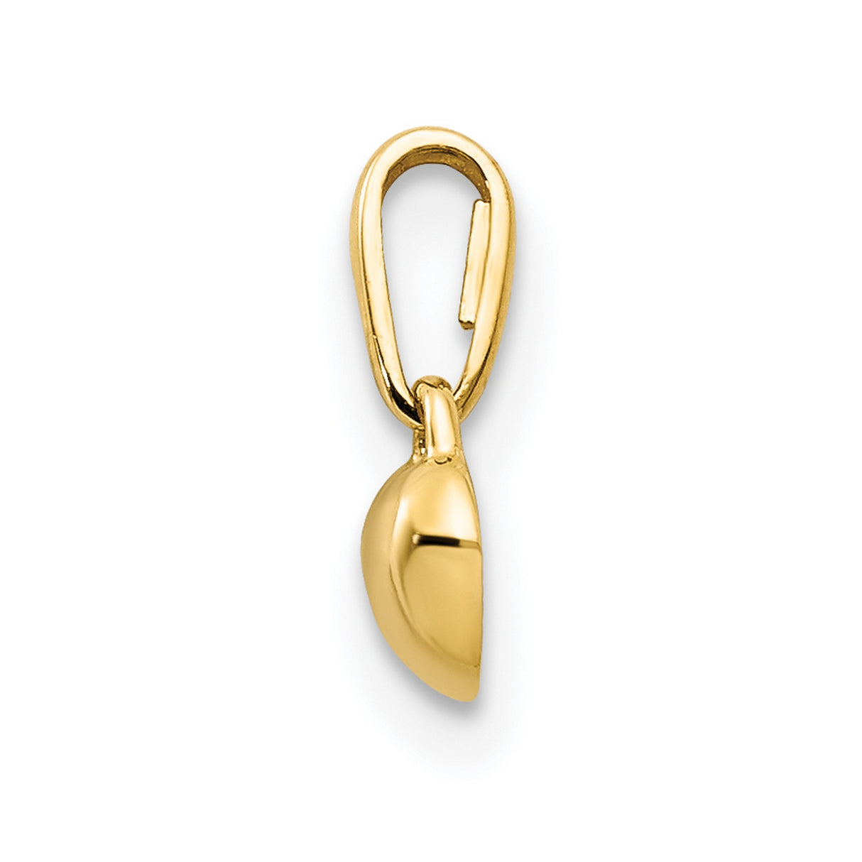 14k Yellow Gold Heart Pendant Charm, Puffy Heart Design with Polished Finish