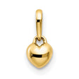14k Yellow Gold Heart Pendant Charm, Puffy Heart Design with Polished Finish