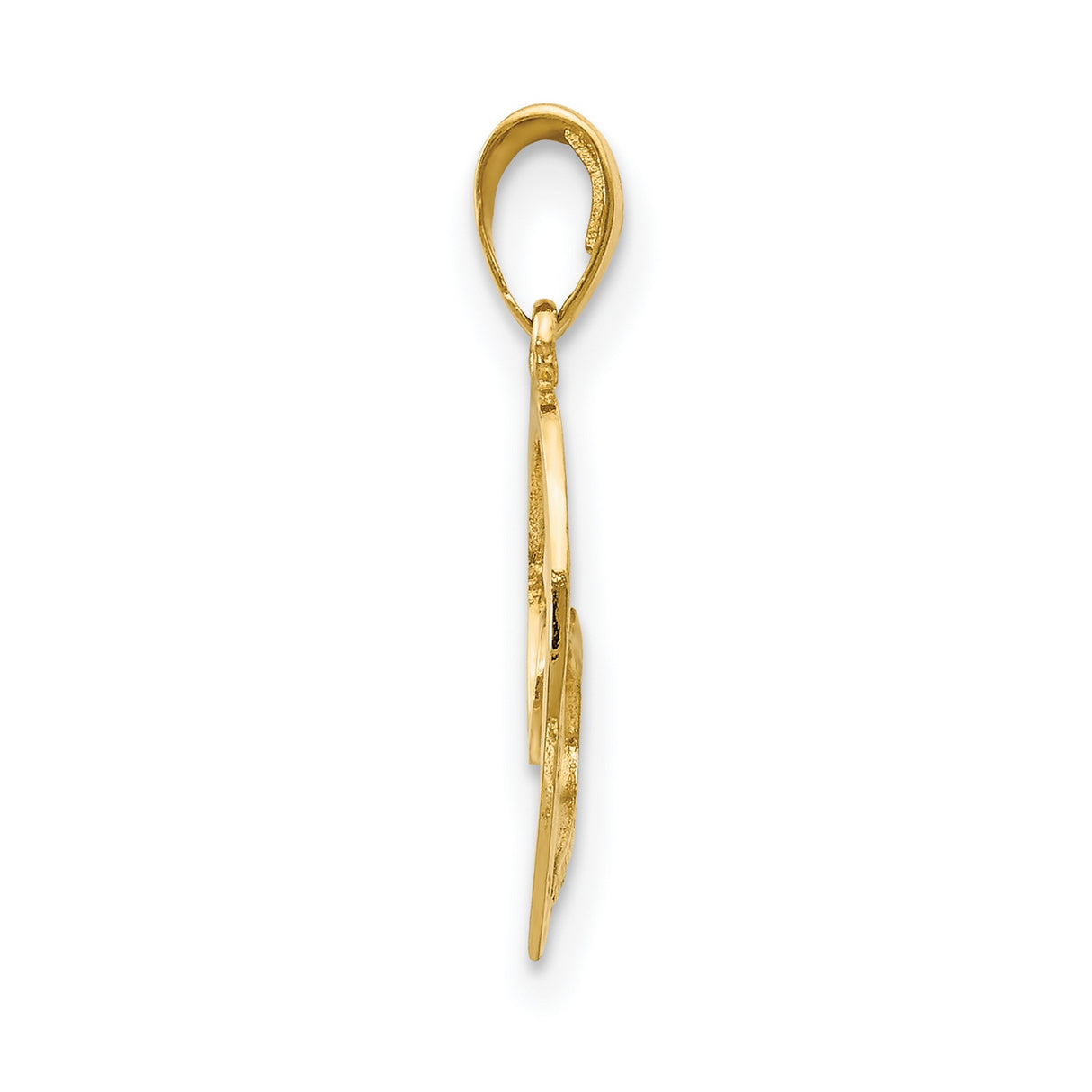 Childrens Heart Charm Pendant in Real 14k Yellow Gold