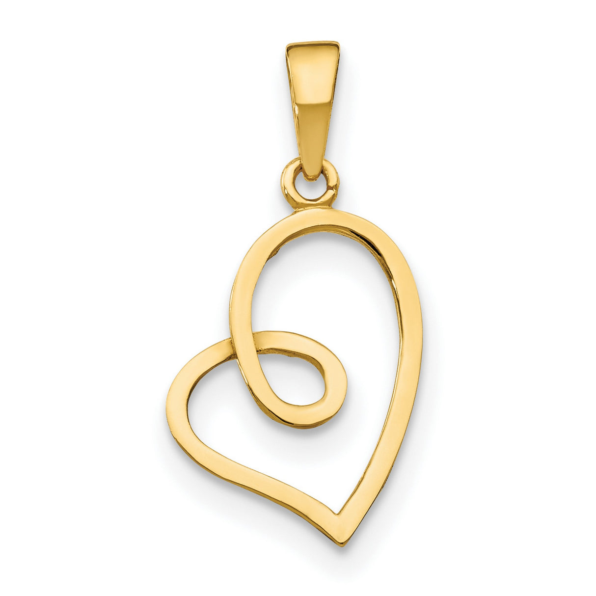 Childrens Heart Charm Pendant in Real 14k Yellow Gold