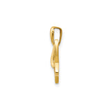 14k Yellow Gold Butterfly Pendant with Cubic Zirconia, Openwork Design, Nature-Inspired Charm
