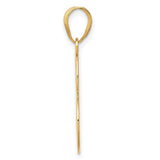 Heart With Cut-Out Awareness Ribbon Design Charm Pendant in Real 14k Yellow Gold