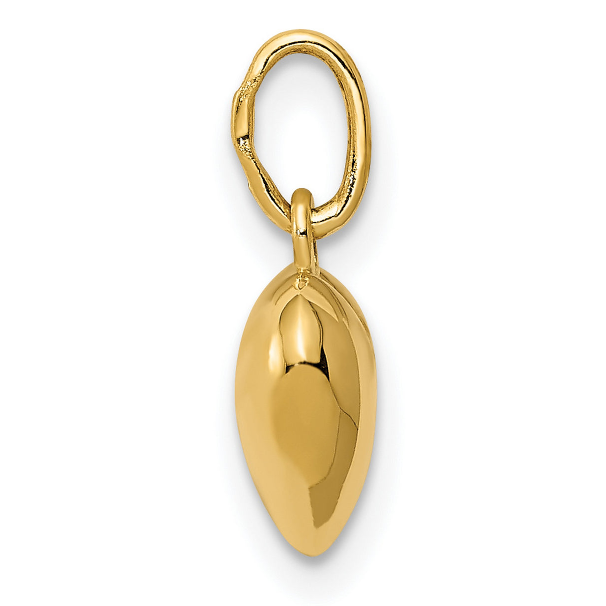 14k Yellow Gold Claddagh Heart Pendant with Crown and Hands, Irish Celtic Symbol of Love and Loyalty