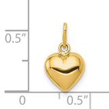 14k Yellow Gold Claddagh Heart Pendant with Crown and Hands, Irish Celtic Symbol of Love and Loyalty