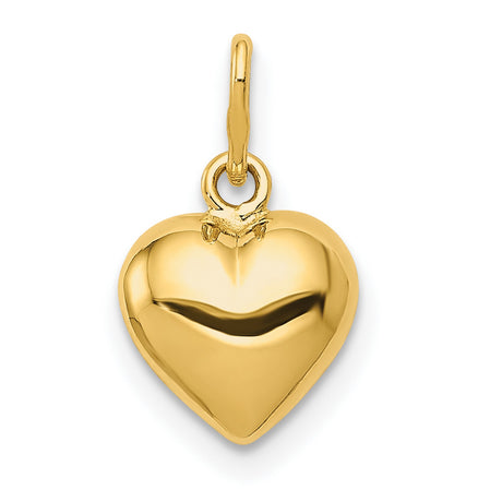 14k Yellow Gold Claddagh Heart Pendant with Crown and Hands, Irish Celtic Symbol of Love and Loyalty