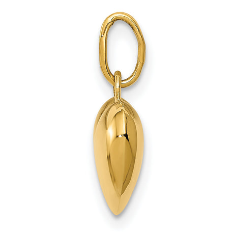 14k Yellow Gold Heart Locket Pendant, Smooth Polished Finish, Sentimental Keepsake Charm