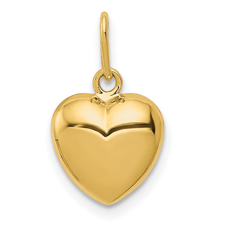 14k Yellow Gold Heart Locket Pendant, Smooth Polished Finish, Sentimental Keepsake Charm