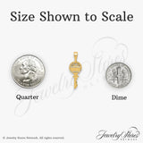 14k Yellow Gold Key Pendant, Polished House Key Charm with Symbolic Design for Women